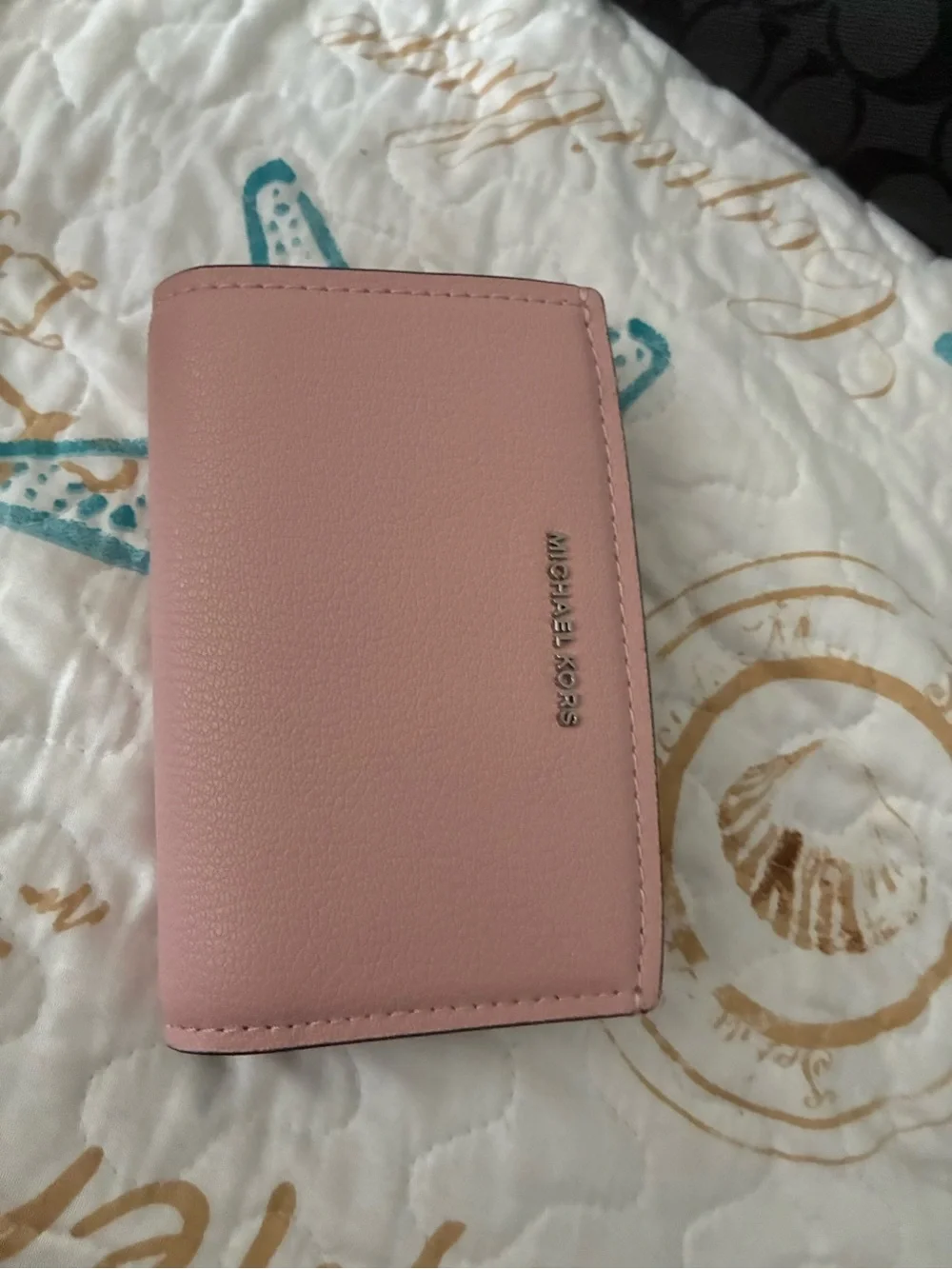 Michael Kors Blush Pink Leather Compact Card Holder